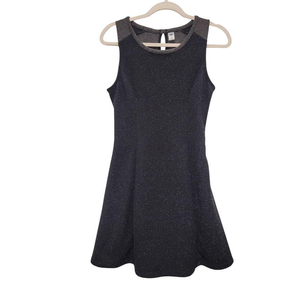 Old Navy Black Sweater Dress S Sleeveless Fit Flare Holiday Party Knit Fall